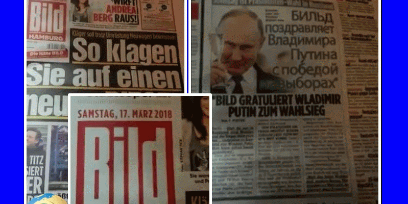 Истина или не ! Немският вестник BILD още вчера поздрави Владимир Путис с преизбирането му +ВИДЕО
